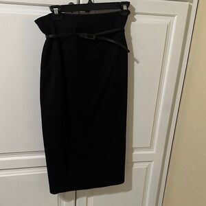 Black Halo Classic Black Pencil Skirt
